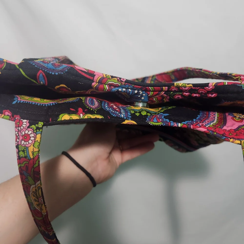 Vera Bradley Symphony in Hue Multi-Color Paisley Quilted Shoulder Hipster Bag.